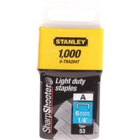 Stanley Light Duty Staples 6mm Pack of 1000 Stanley Light Duty Staples 6mm Pack of 1000