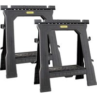 Stanley Pair Plastic Folding Sawhorse Stanley Pair Plastic Folding Sawhorse