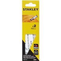 Stanley Fast Wood Cutting Reciprocating Saw Blades 152mm Pack of 2 Stanley Fast Wood Cutting Reciprocating Saw Blades 152mm Pack of 2