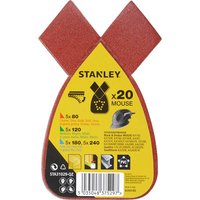 Stanley Quick Fit Mouse Sanding Sheets Assorted Grit Pack of 20 Stanley Quick Fit Mouse Sanding Sheets Assorted Grit Pack of 20