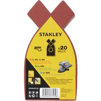 Stanley Quick Fit Multi Sander Sheets Assorted Grit Pack of 20 Stanley Quick Fit Multi Sander Sheets Assorted Grit Pack of 20