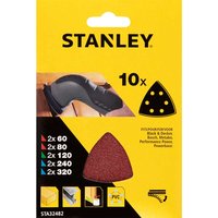Stanley Punched Hook and Loop Detail Sander Sheets 93mm x 93mm Assorted Pack of 10 Stanley Punched Hook and Loop Detail Sander Sheets 93mm x 93mm Assorted Pack of 10
