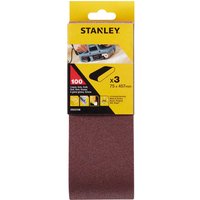 Stanley 75mm x 457mm Sanding Belts 75mm x 457mm 100g Pack of 3 Stanley 75mm x 457mm Sanding Belts 75mm x 457mm 100g Pack of 3