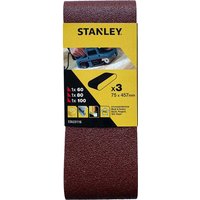 Stanley 75mm x 457mm Sanding Belts 75mm x 457mm Assorted Pack of 3