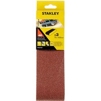 Stanley 75mm x 533mm Sanding Belts 75mm x 533mm 40g Pack of 3 Stanley 75mm x 533mm Sanding Belts 75mm x 533mm 40g Pack of 3