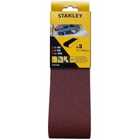 Stanley 75mm x 533mm Sanding Belts 75mm x 533mm Assorted Pack of 3 Stanley 75mm x 533mm Sanding Belts 75mm x 533mm Assorted Pack of 3