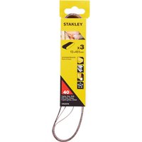 Stanley Powerfile Sanding Belts 13mm x 451mm 13mm x 451mm 40g Pack of 3