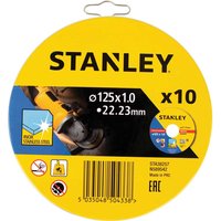 Stanley Inox Stainless Steel Cutting Discs in Tin 125mm 1mm Pack of 10 Stanley Inox Stainless Steel Cutting Discs in Tin 125mm 1mm Pack of 10