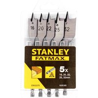 Stanley FatMax 5 Piece Flat Wood Drill Bit Set Stanley FatMax 5 Piece Flat Wood Drill Bit Set