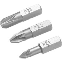 3 Piece Pozi Screwdriver Bit Set