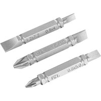 3 Piece Double Ended Pozi Slotted Screwdriver Bit Set