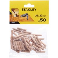 Stanley Round Wooden Dowels 6mm 30mm Pack of 50 Stanley Round Wooden Dowels 6mm 30mm Pack of 50