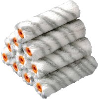 Stanley Medium Pile Silver Stripe Radiator Paint Roller Sleeve 100mm Pack of 10 Stanley Medium Pile Silver Stripe Radiator Paint Roller Sleeve 100mm Pack of 10