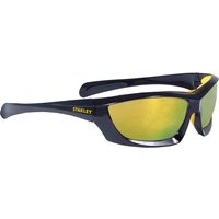 Stanley SY180 Full Frame Protective Safety Glasses Black Yellow Mirror