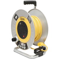 6 Socket Open Metal Drum Cable Reel 240v USB 25m