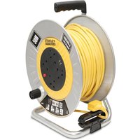 Stanley SXECGM2OHXE Open Metal Cable Reel 240V 13A 4Socket 2 USB 50m