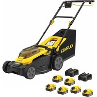 Stanley FatMax V20 SCMWP3701 36v Cordless Rotary Lawnmower 370mm 6 x 4ah Li-ion Battery Charger