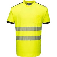 Portwest PW3 Hi Vis Cotton Comfort Short Sleeve T Shirt Yellow / Black 5XL