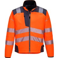Portwest PW3 Hi Vis Soft Shell Winter Rain Jacket Orange / Grey 3XL