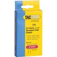 91 Divergent Point Staples 18mm Pack 1000