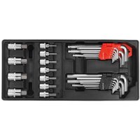 Sealey 29 Piece Hexagon Allen Key and Socket Bit Set in Module Tray Combination Sealey 29 Piece Hexagon Allen Key and Socket Bit Set in Module Tray Combination