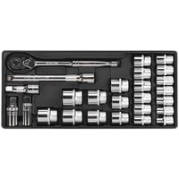 Sealey 26 Piece 1/2" Drive Socket Set Metric in Module Tray 1/2" Sealey 26 Piece 1/2" Drive Socket Set Metric in Module Tray 1/2"
