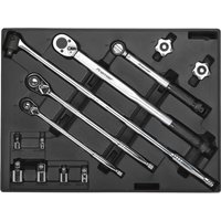 Sealey 13 Piece Ratchet, Torque Wrench, Breaker Bar and Socket Adaptor Set in Module Tray Sealey 13 Piece Ratchet, Torque Wrench, Breaker Bar and Socket Adaptor Set in Module Tray