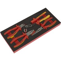 Sealey 4 Piece VDE Insulated Pliers Set in Module Tray Sealey 4 Piece VDE Insulated Pliers Set in Module Tray