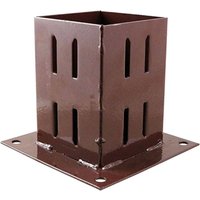Bolt Down Fence Post Shoe Oxide Powder Coated 100mm