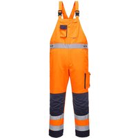 Portwest Dijon Hi Vis Bib and Brace Orange / Navy L