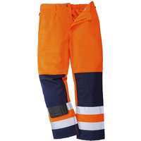 Portwest Seville Hi Vis Work Trousers Orange / Navy XL