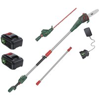 Webb Eco WEV20PSHT 20v Cordless Long Reach Hedge Trimmer 500mm and Pruner Attachment 2 x 4ah Li-ion Battery Charger