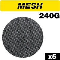 Trend Mesh Random Orbital Sanding Disc 125mm 125mm 240g Pack of 5 Trend Mesh Random Orbital Sanding Disc 125mm 125mm 240g Pack of 5