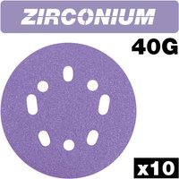 Trend Zirconium Random Orbital Sanding Disc 125mm 125mm 40g Pack of 10 Trend Zirconium Random Orbital Sanding Disc 125mm 125mm 40g Pack of 10