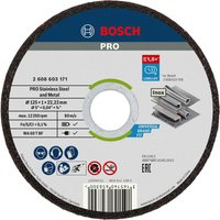 Bosch PRO Rapido Thin Inox Stainless Steel Cutting Disc 125mm Pack of 10