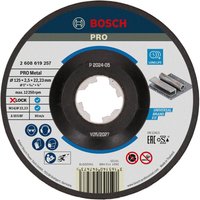Bosch X Lock Aluminium Oxide, 125 mm x 2.5 mm Thick, P80 Grit 25 Per Pack