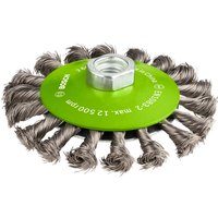 Bosch PRO 0.35mm Inox Knotted Wire Wheel Brush 115mm M14 Thread