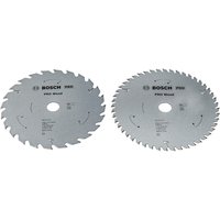 Bosch PRO 2 Piece Wood Cutting Circular Saw Blade Set 165mm 165mm Assorted Teeth 20mm