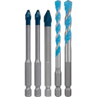Bosch EXPERT 5 Piece HEX-9 Hard Ceramic Tile and Multi Construction Drill Bit Set