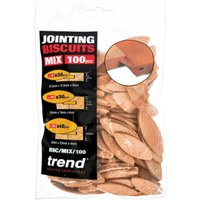 Trend Wood Jointing Biscuits Assorted Pack of 100 Trend Wood Jointing Biscuits Assorted Pack of 100