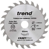 Trend CRAFTPRO Wood Cutting Saw Blade 130mm 24T 20mm Trend CRAFTPRO Wood Cutting Saw Blade 130mm 24T 20mm