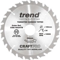 Trend CRAFTPRO Wood Cutting Cordless Saw Blade 165mm 24T 30mm Trend CRAFTPRO Wood Cutting Cordless Saw Blade 165mm 24T 30mm
