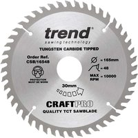 Trend CRAFTPRO Wood Cutting Saw Blade 165mm 48T 30mm Trend CRAFTPRO Wood Cutting Saw Blade 165mm 48T 30mm