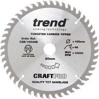 Trend CRAFTPRO Wood Cutting Saw Blade 165mm 48T 20mm Trend CRAFTPRO Wood Cutting Saw Blade 165mm 48T 20mm