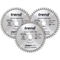 Trend CRAFTPRO 3 Piece 165mm Circular Saw Blade Set 165mm 48T 20mm Trend CRAFTPRO 3 Piece 165mm Circular Saw Blade Set 165mm 48T 20mm