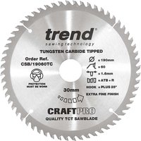 Trend CRAFTPRO Wood Cutting Saw Blade for DeWalt DCS575 190mm 60T 30mm Trend CRAFTPRO Wood Cutting Saw Blade for DeWalt DCS575 190mm 60T 30mm