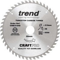 Trend CRAFTPRO Wood Cutting Saw Blade 210mm 48T 30mm Trend CRAFTPRO Wood Cutting Saw Blade 210mm 48T 30mm