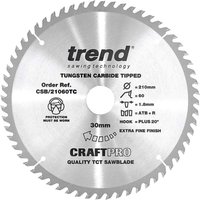 Trend CRAFTPRO Wood Cutting Saw Blade for DeWalt DCS7485 210mm 60T 30mm Trend CRAFTPRO Wood Cutting Saw Blade for DeWalt DCS7485 210mm 60T 30mm