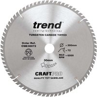 Trend CRAFTPRO Wood Cutting Saw Blade 300mm 72T 30mm Trend CRAFTPRO Wood Cutting Saw Blade 300mm 72T 30mm