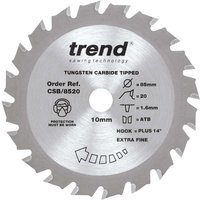 Trend CRAFTPRO Wood Cutting Saw Blade 85mm 20T 10mm Trend CRAFTPRO Wood Cutting Saw Blade 85mm 20T 10mm